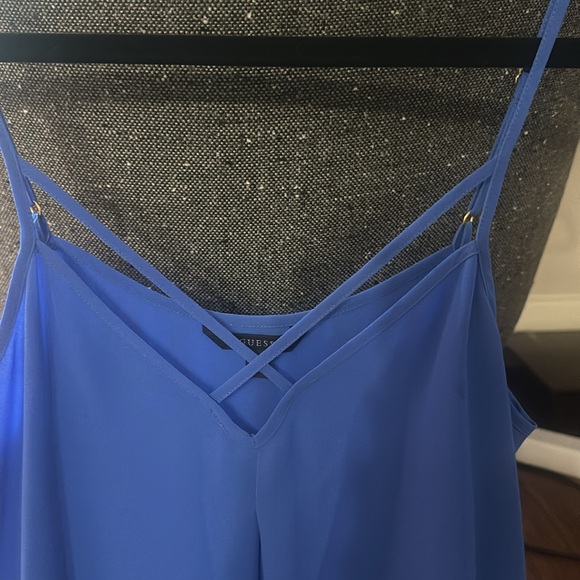 Guess Cobalt Blue Spaghetti Strap Tank Top Size S - Picture 2 of 6